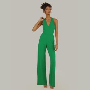 Express forrest green wide-leg jumpsuit size large